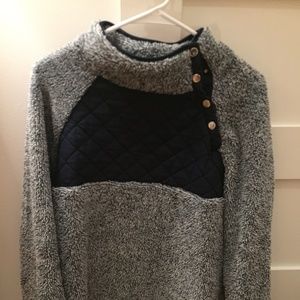 Sweater, cozy, blue, buttons